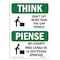 Signmission OSHA Don't Lift More Than You Can Handle Bilingual 10in X 7in, Rig Plastic, 7" W, 10" L, Lndscp OS-TS-P-710-L-11826 - alternate 1